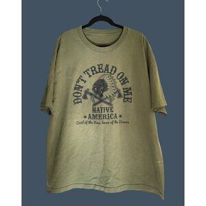 MENS GREEN FRONT GRAPHIC COTTON SHORT SLEEVE T-SHIRT SIZE 2XL